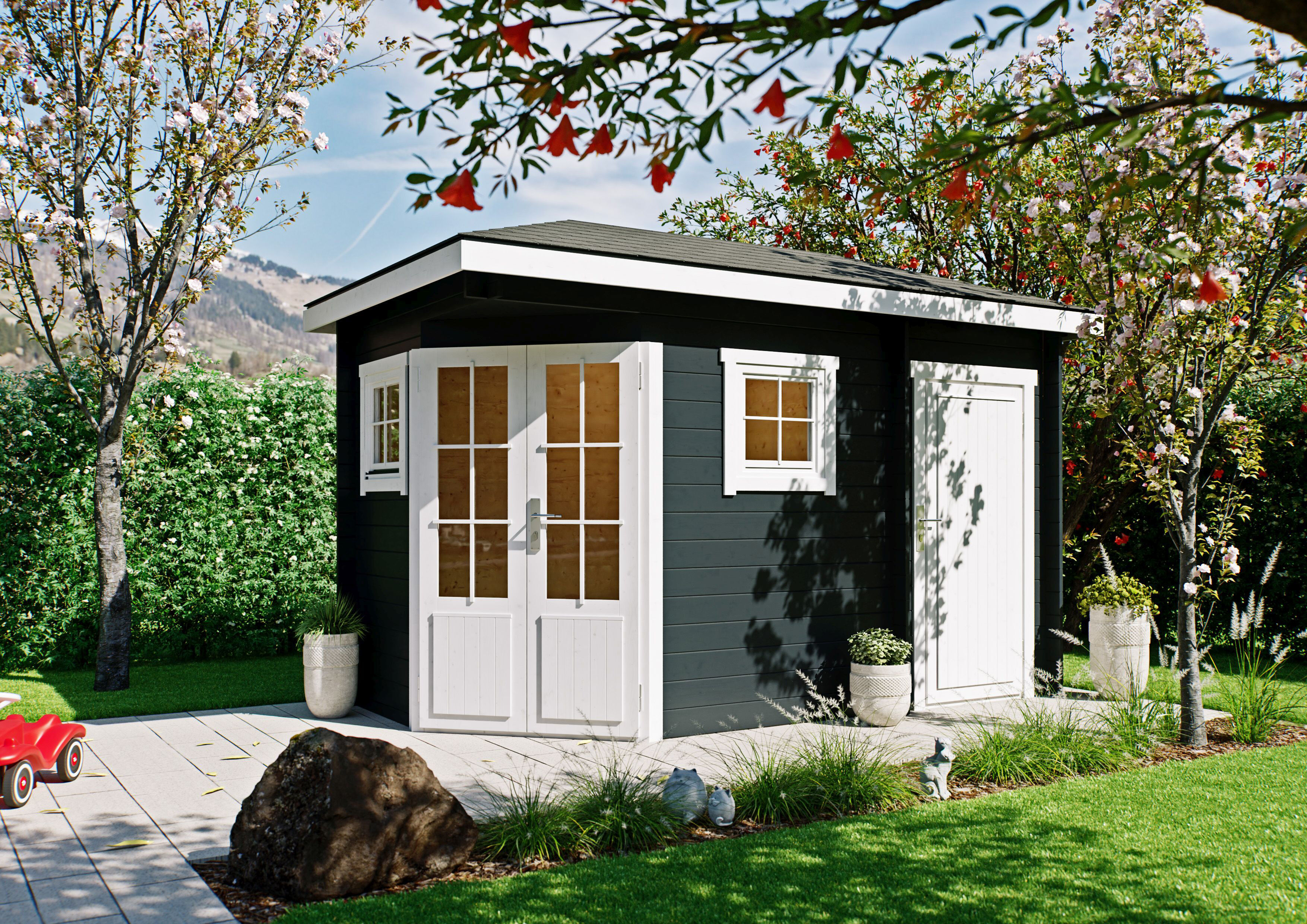 Fjordholz 5-Eck Gartenhaus Modell Evelyn 1B