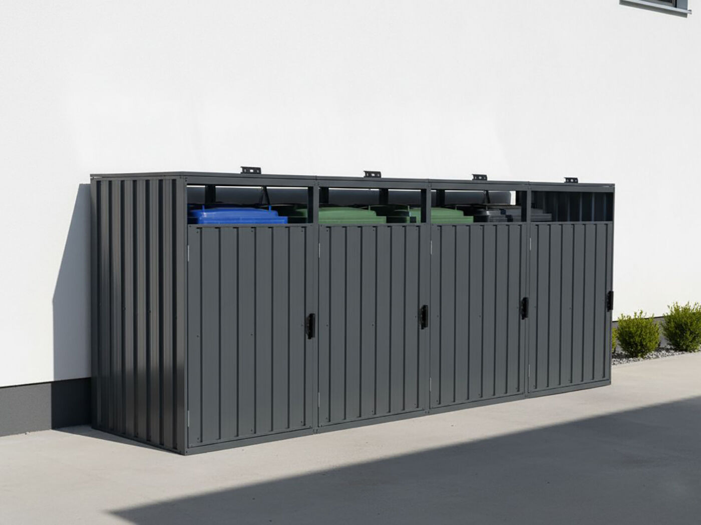 StarLine 4er Mülltonnenbox Modell Cubi Metall 240