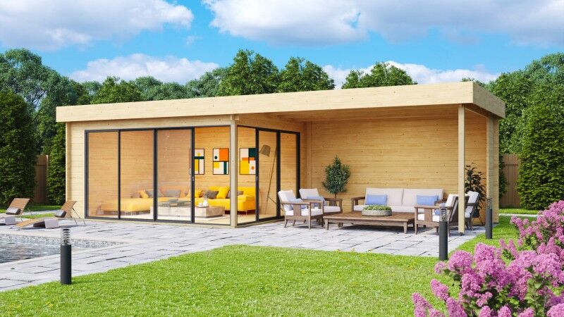 Gartenhaus Alu Concept 70 A mit Anbau