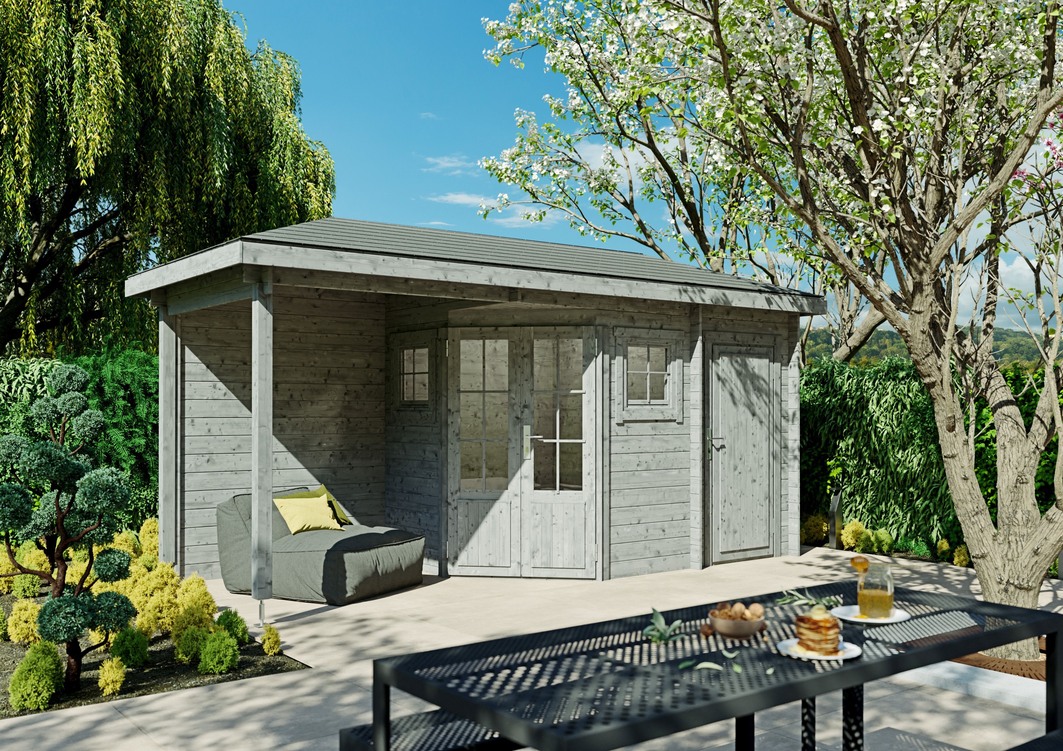 Fjordholz 5-Eck Gartenhaus Modell Evelyn 1B