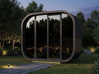 Fjordholz Fass-Sauna Modell Luxe-5 Black Edition