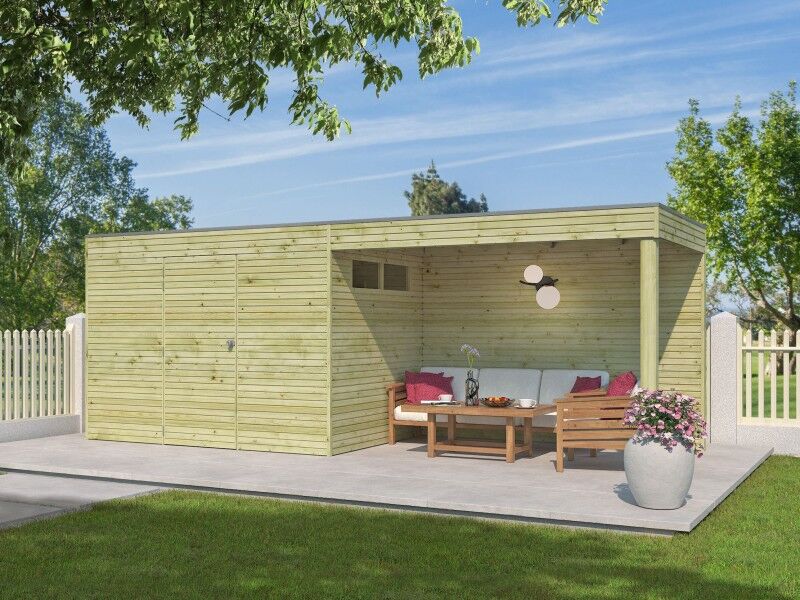 Gartenhaus Modell QB-Line 6,30 m² + Anbau