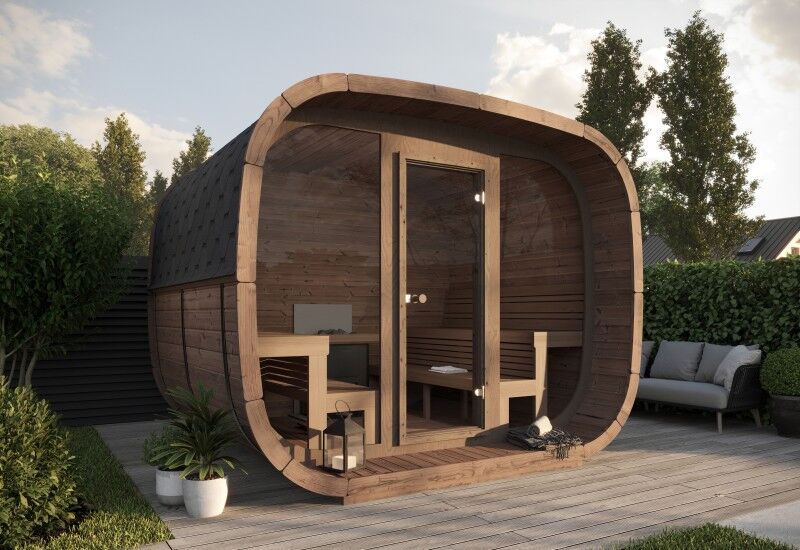 Fjordholz Fass-Sauna Modell Cubus Premium