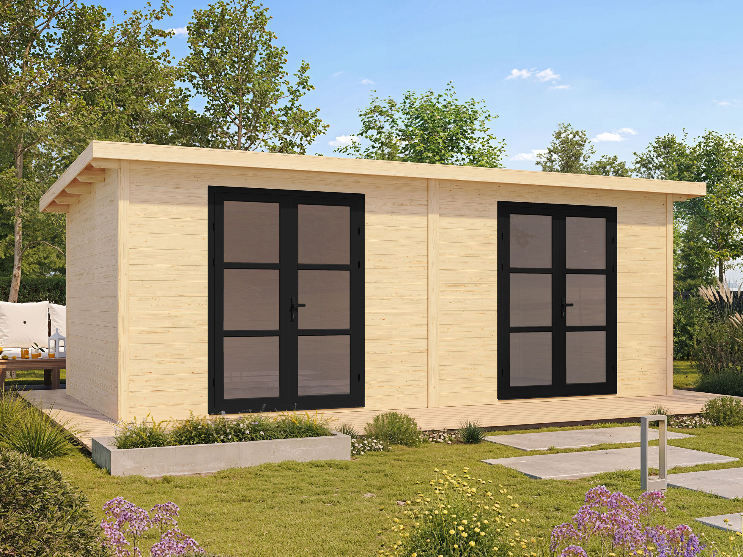 26% Rabatt ! Fjordholz Gartenhaus Modell Alu Line 28-H