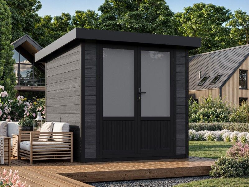 WPC Gartenhaus mit Pultdach - Modell Style DeLuxe 2x2m