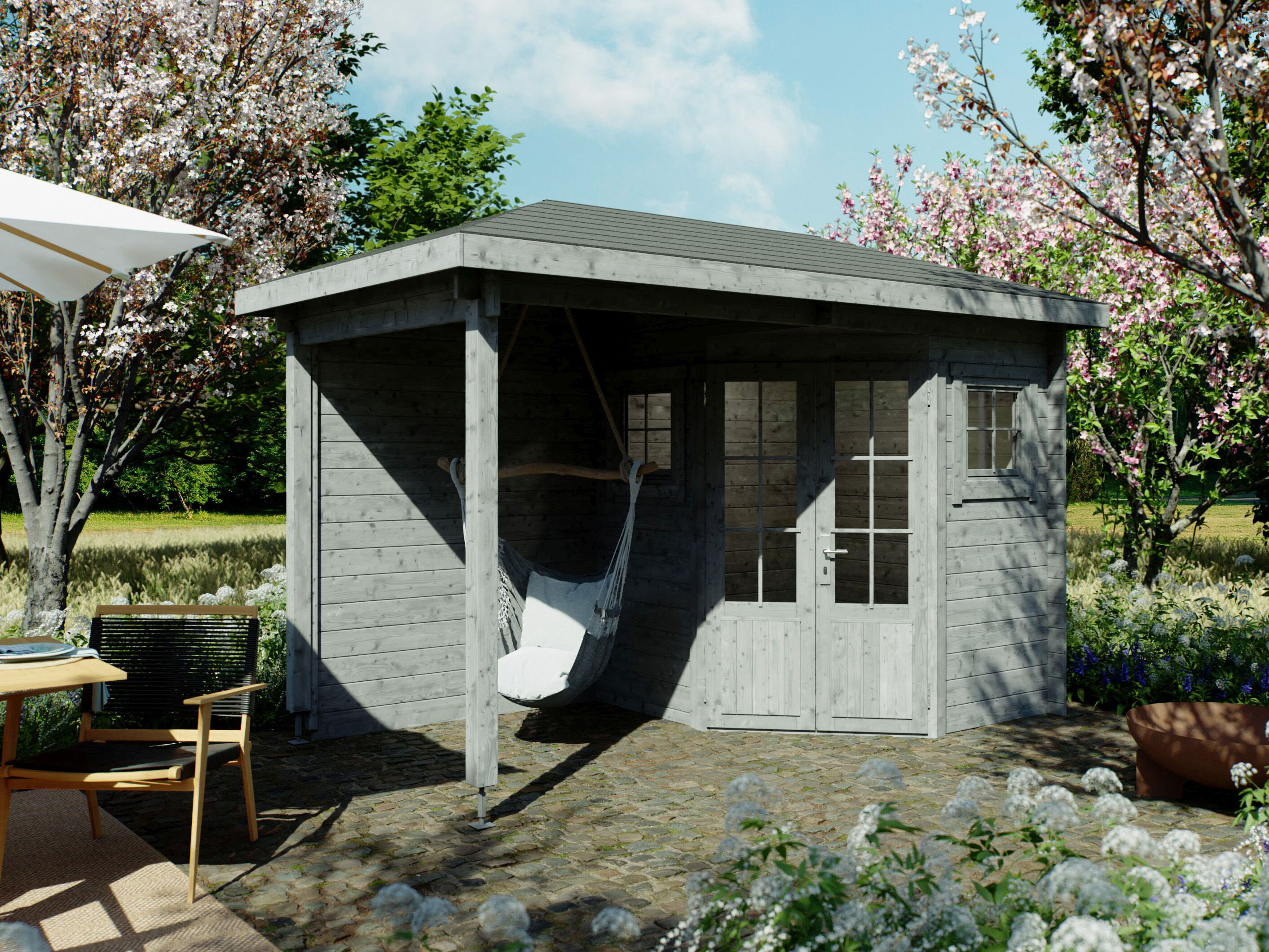 Fjordholz 5-Eck Gartenhaus Modell Evelyn 1B