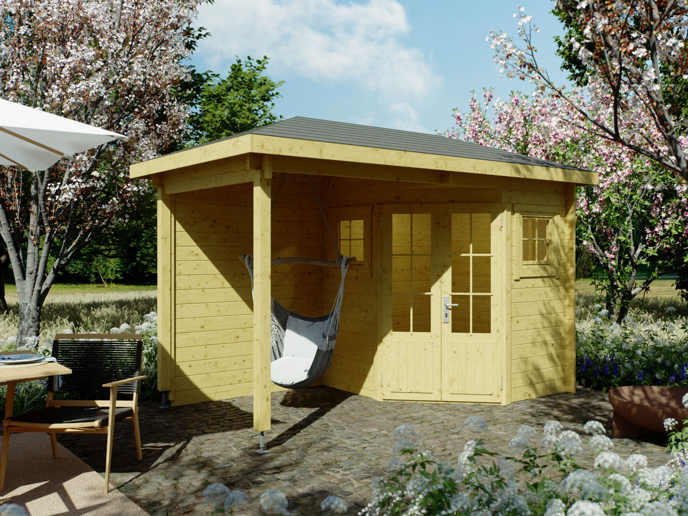 Fjordholz 5-Eck Gartenhaus Modell Evelyn 1B