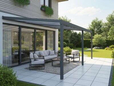 Alu Terrassenüberdachung Modell PolyLine 610 x 300 cm