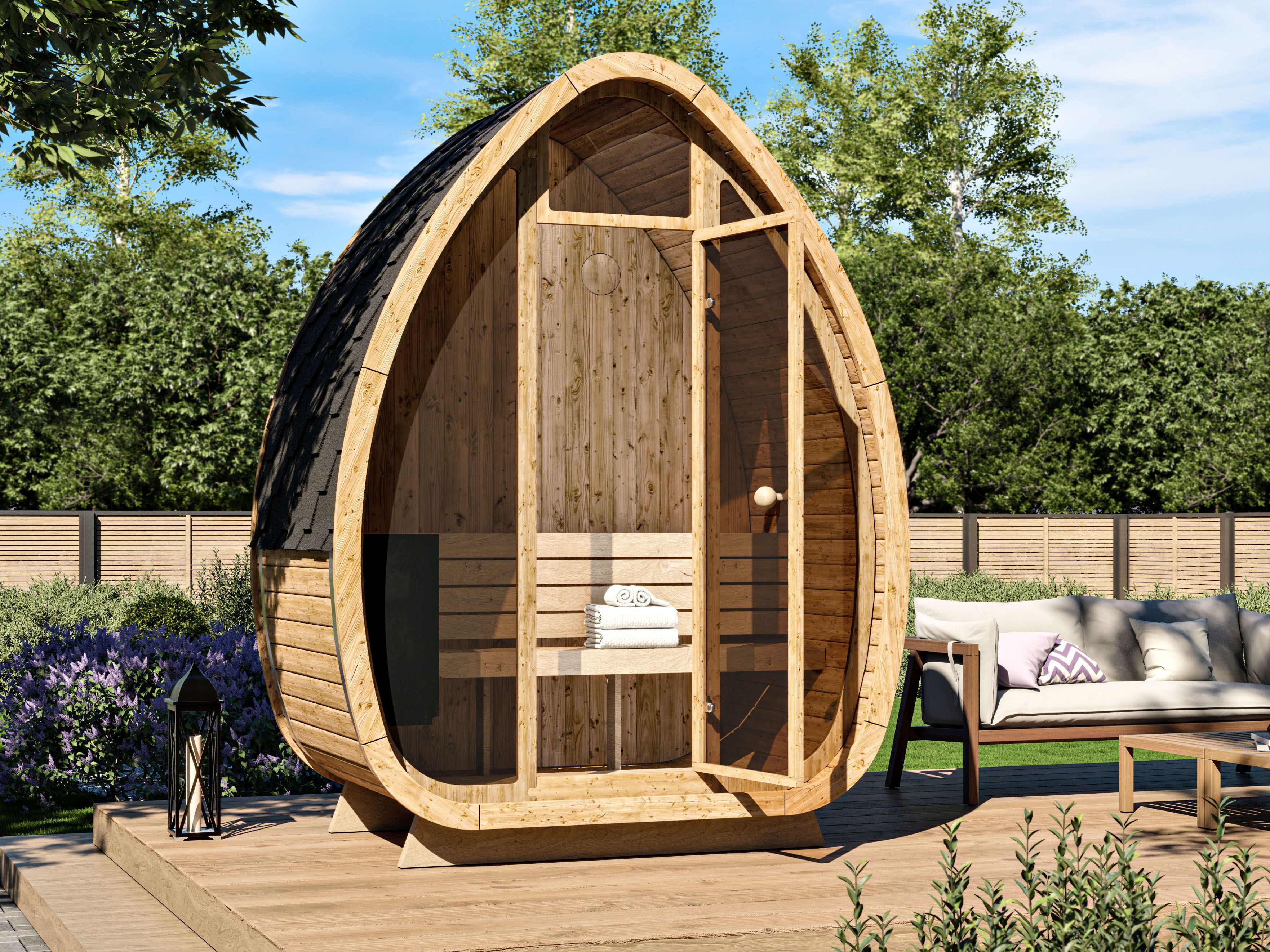 Fjordholz Fass-Sauna Modell Luxe-1 Plus...