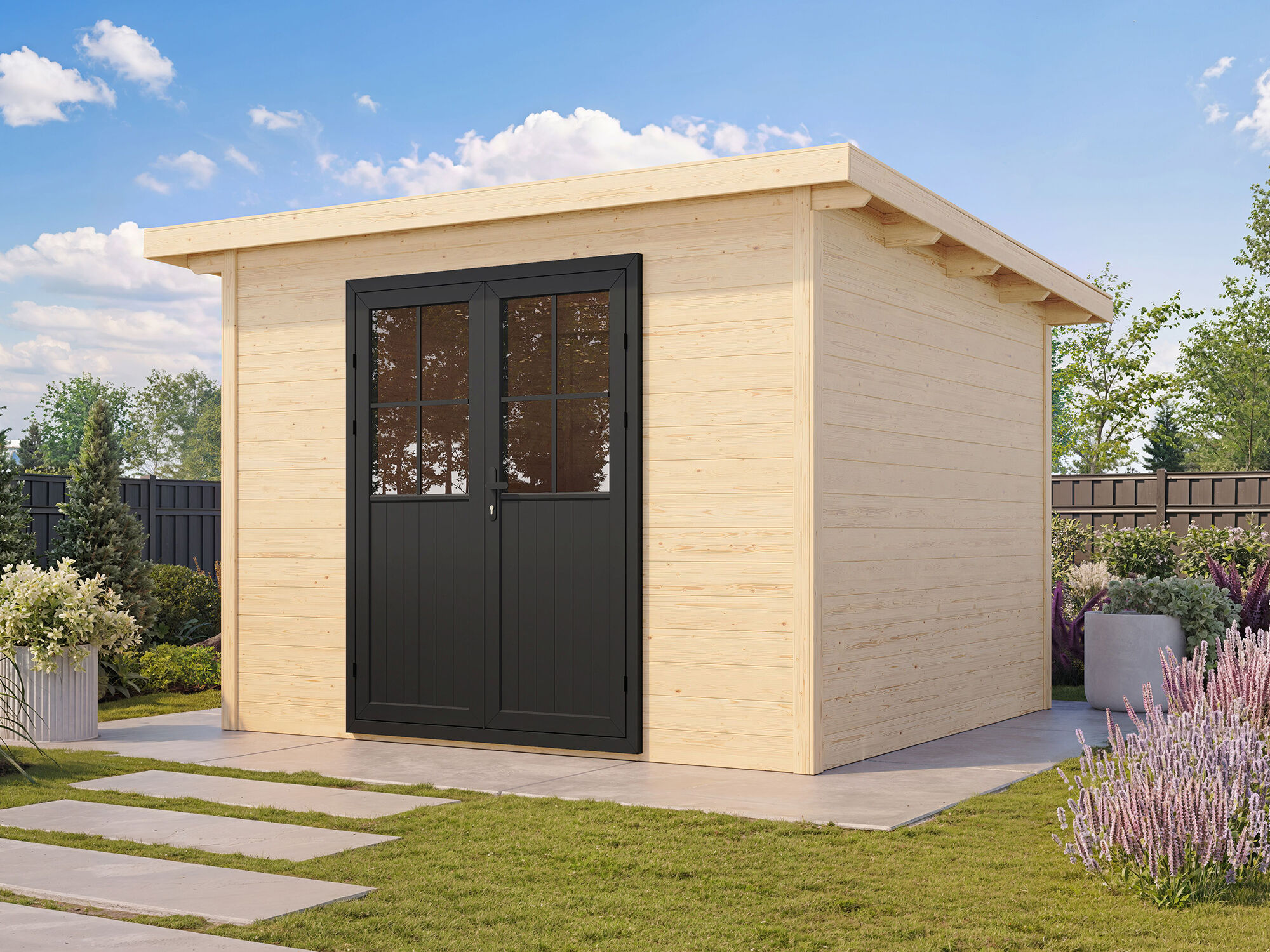 26% billiger ! Fjordholz Gartenhaus Modell Alu Line 28-A