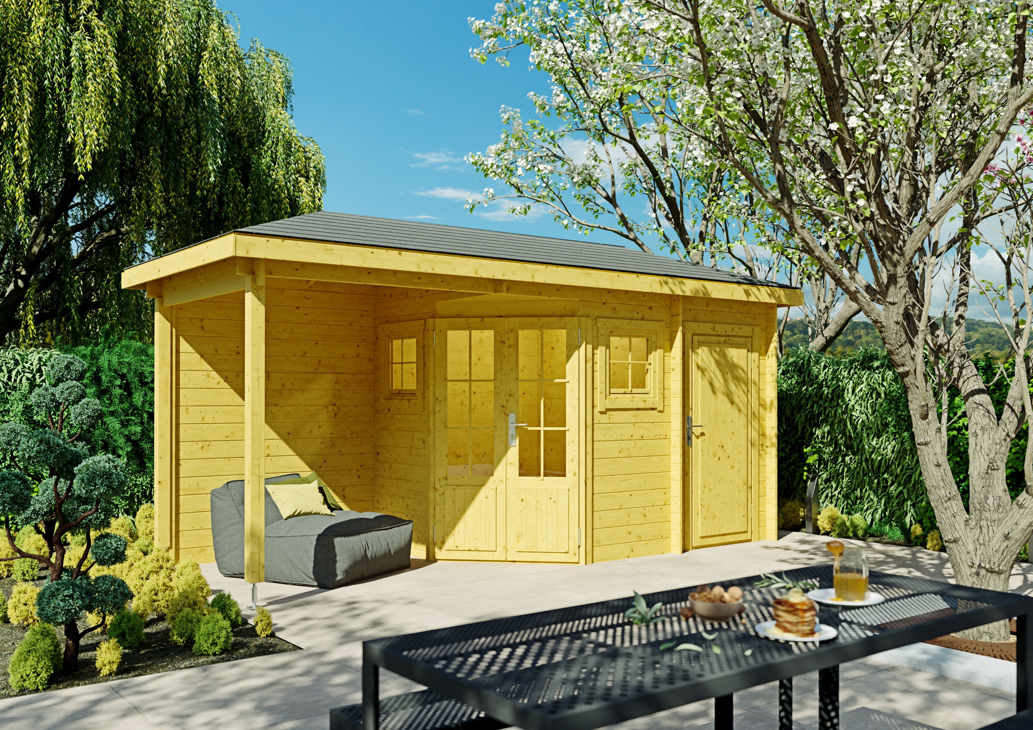 Fjordholz 5-Eck Gartenhaus Modell Evelyn 1B