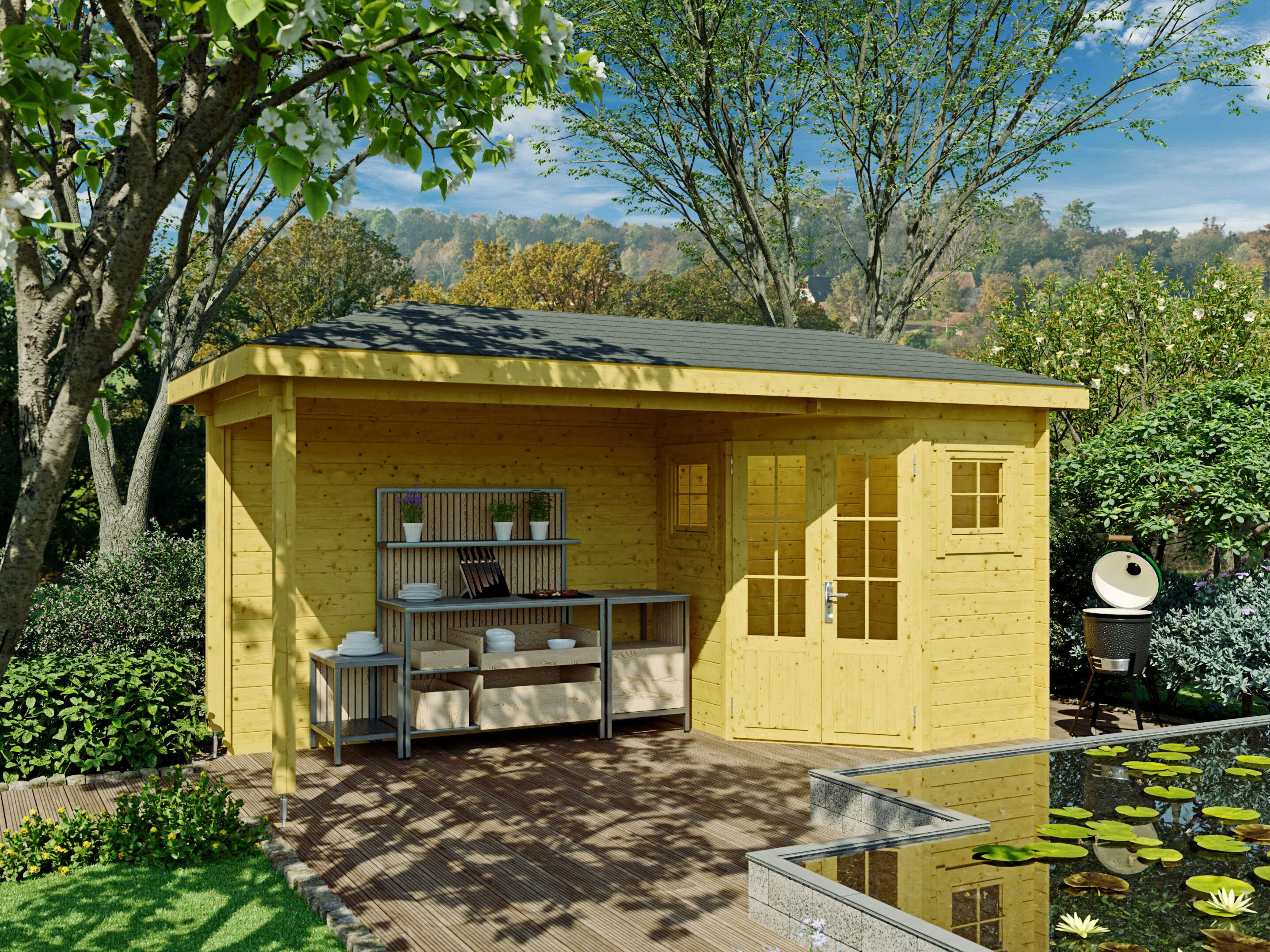 Fjordholz 5-Eck Gartenhaus Modell Evelyn 1C