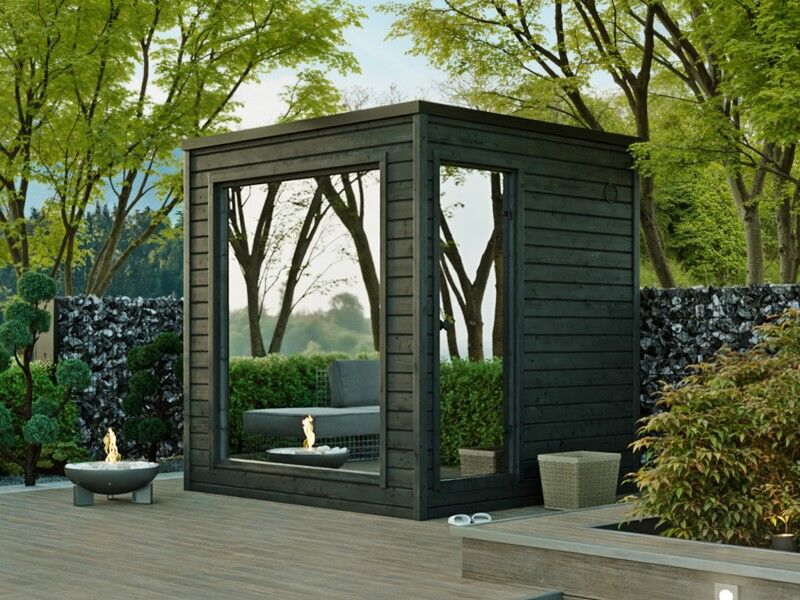 Fjordholz Design Saunahaus Modell Paradiso Black Edition