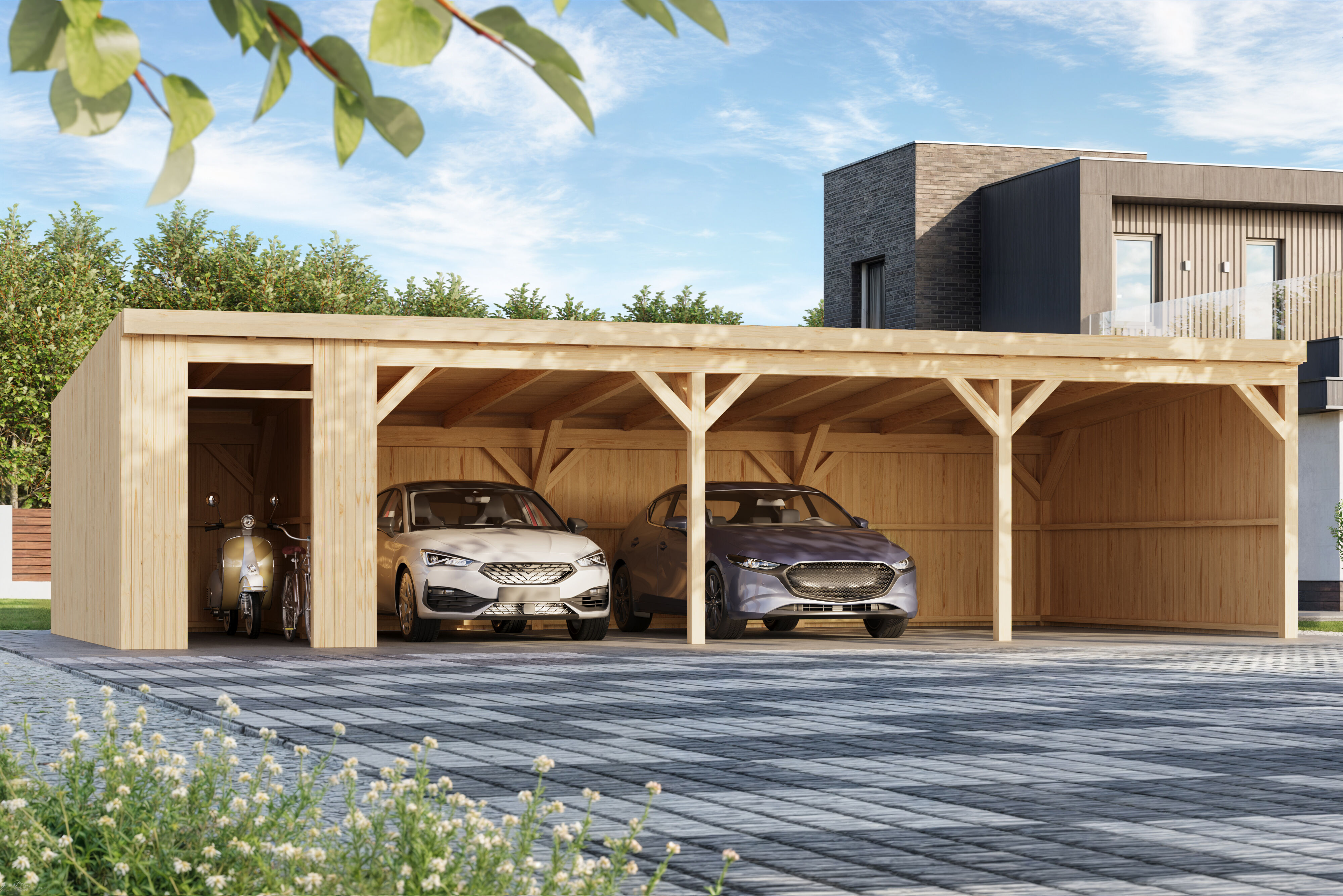 Fjordholz Carport Modell X3 Plus