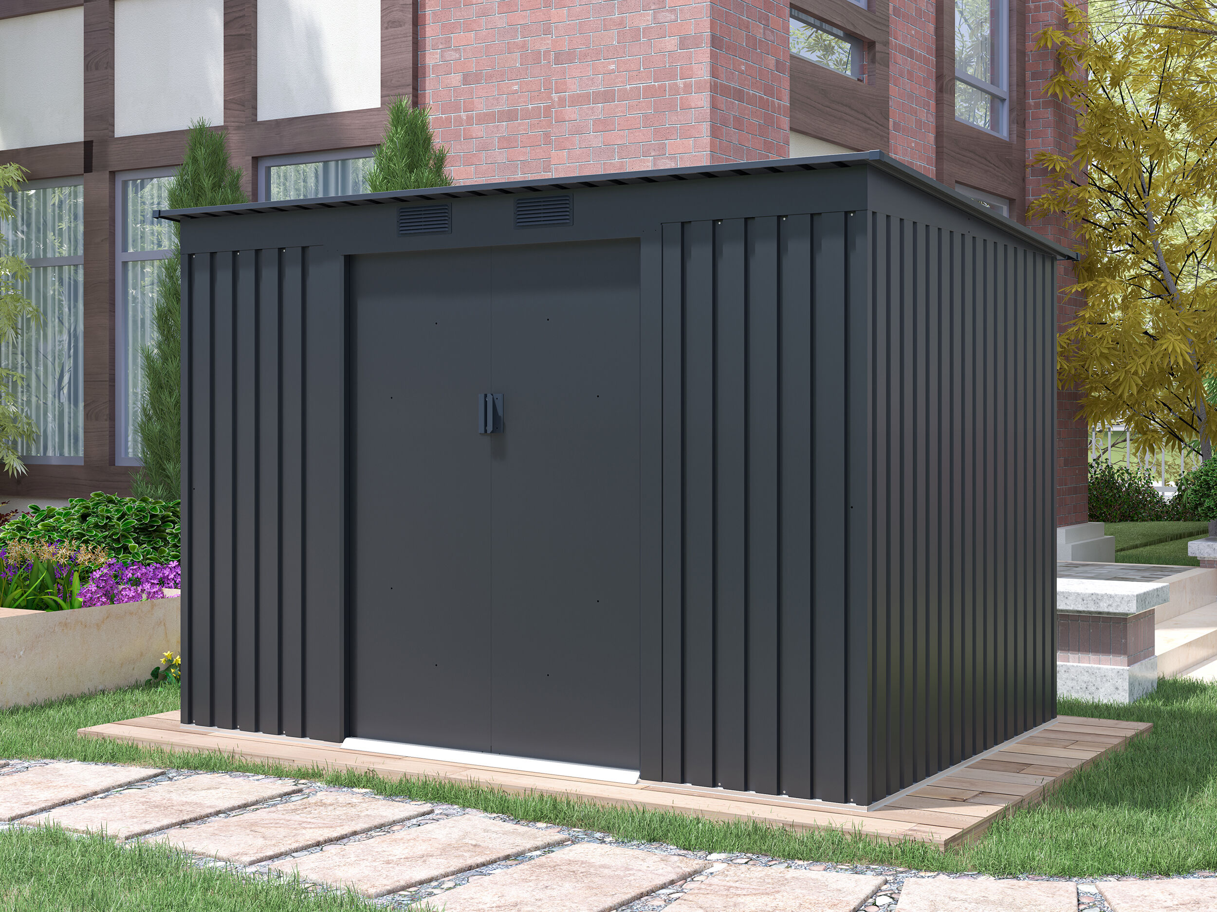 26% Discount! Metall Gerätehaus Modell Pento 4,72 m²