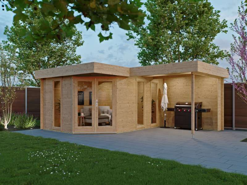 Gartenhäuser in LForm aus Holz kaufen