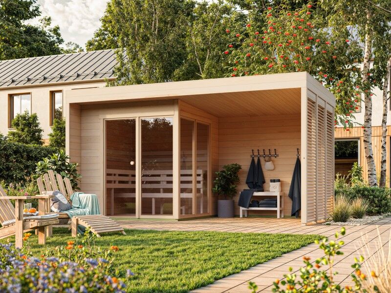 Fjordholz Saunahaus Modell Patio Größe S Plus