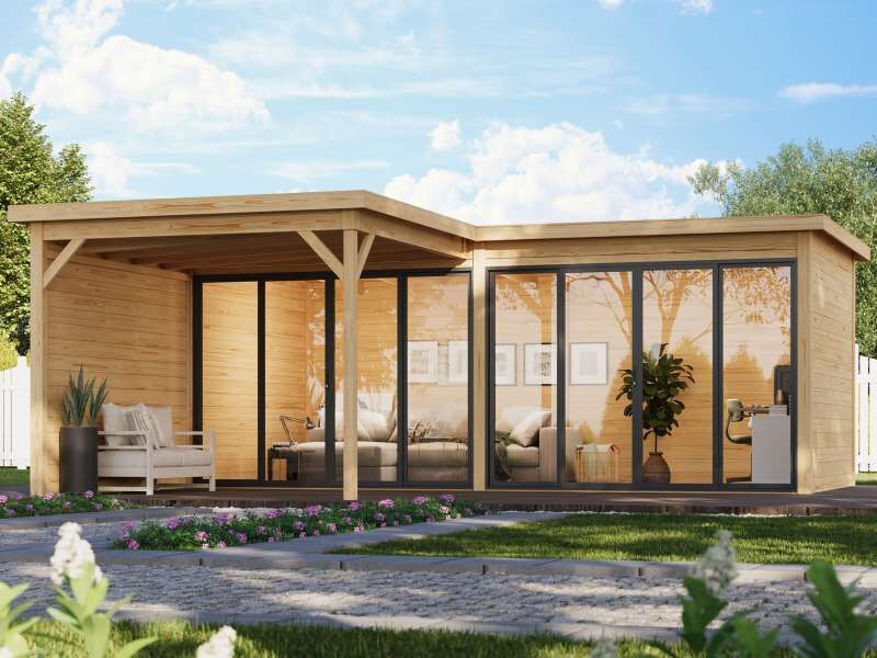 Hochwertige Luxus-Lounge-Gartenhäuser mit Glasfront