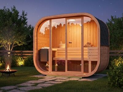 Fjordholz Fass-Sauna Modell Luxe-5 Premium