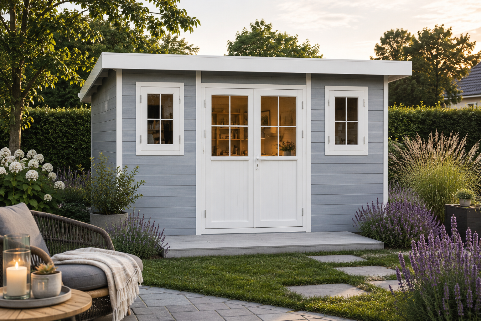 30% Rabatt ! WPC Gartenhaus Modell Nexo White 11,28 m²