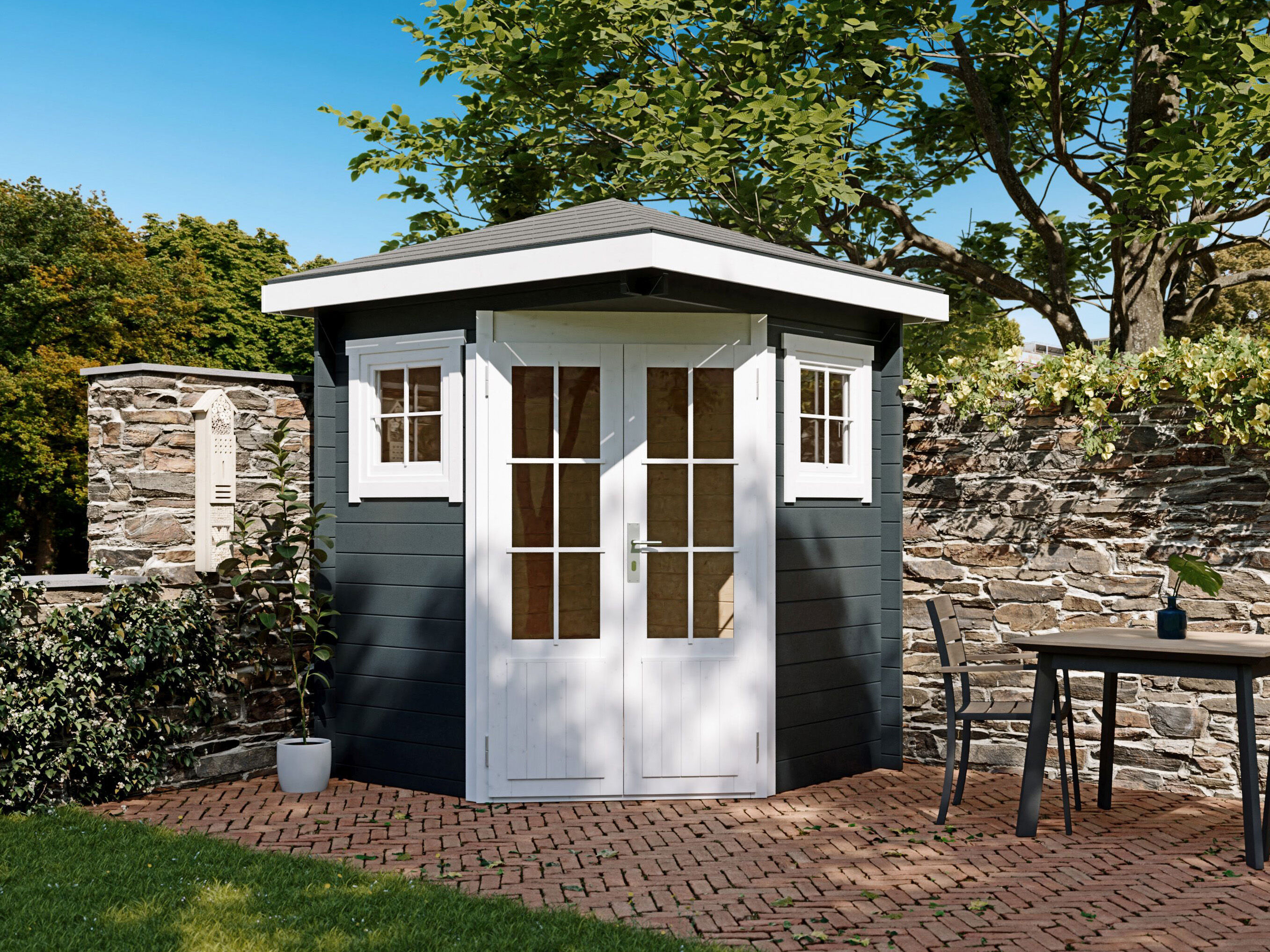 Fjordholz 5-Eck Gartenhaus Modell Evelyn 1A