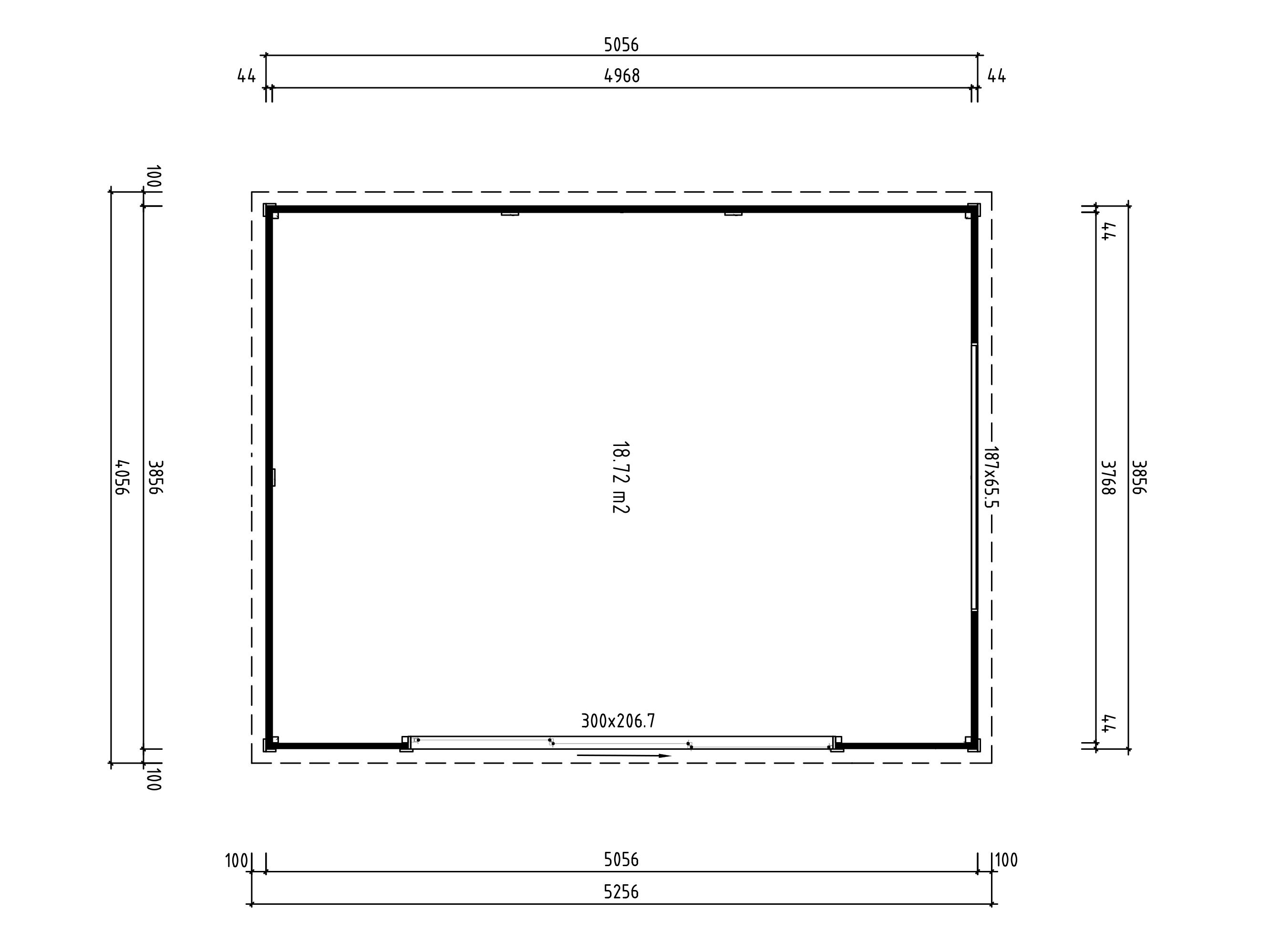 Fjordholz Gartenhaus Modell Poel-4 mit Vordach Rabatt: 26 %