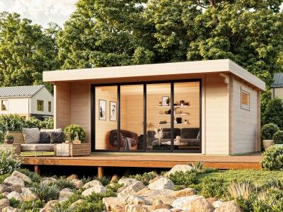 Fjordholz Gartenhaus Modell Kubi 44 Alu Concept