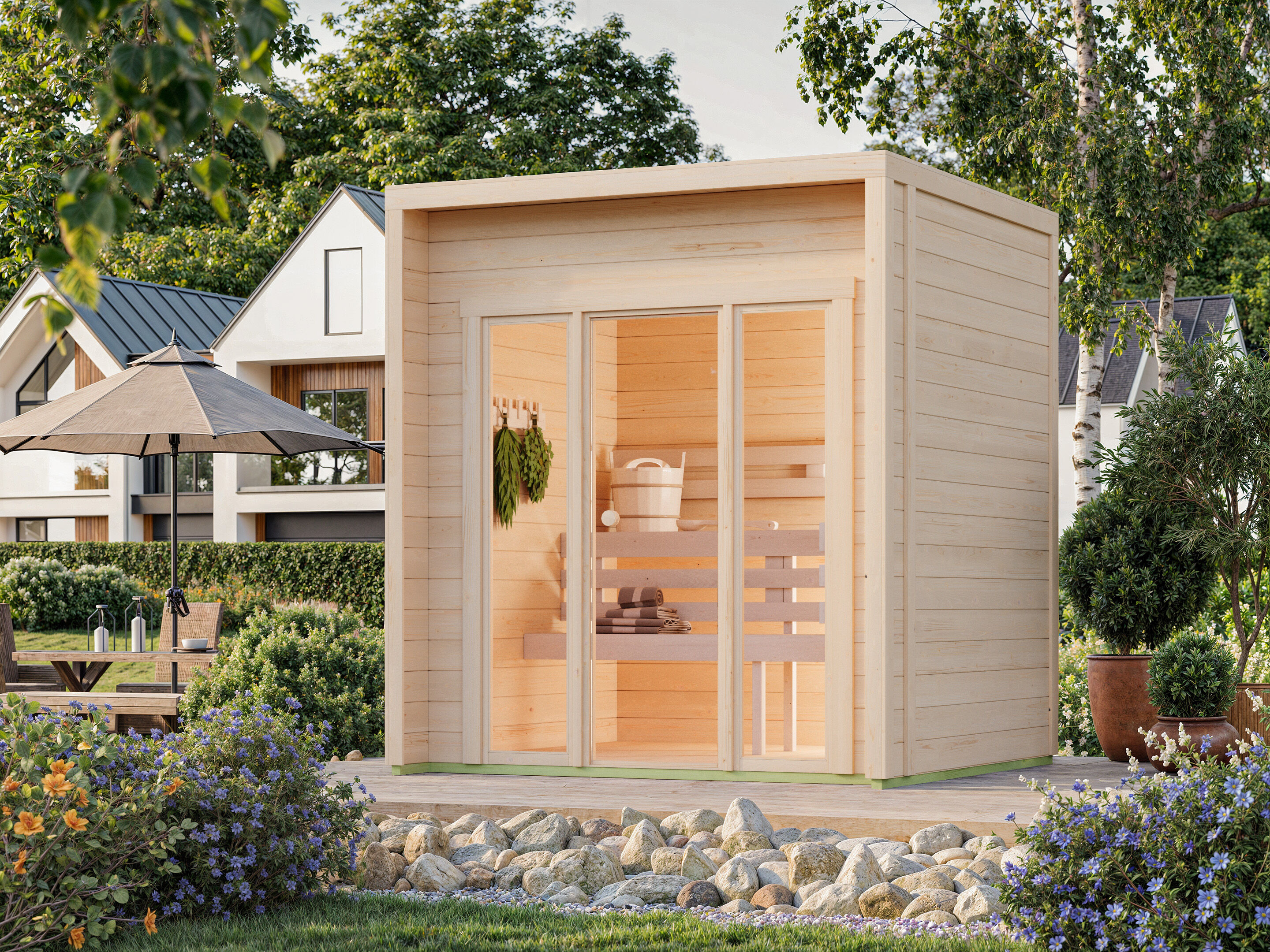 Fjordholz Saunahaus Modell Patio Größe XS