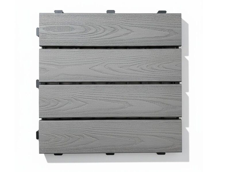 WPC Terrassenfliese Holzoptik Grau Set 1 m²