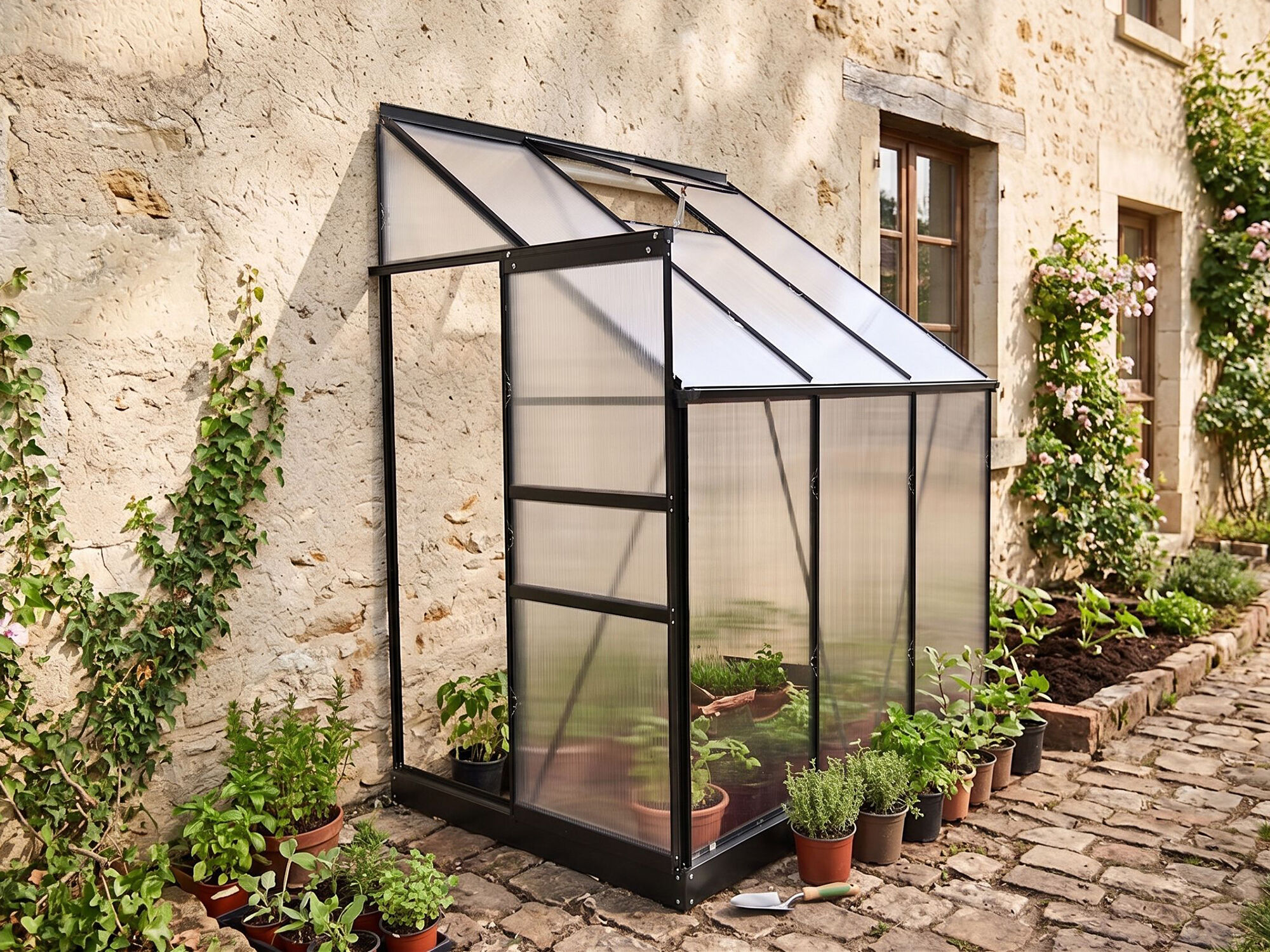 StarLine Anlehngewächshaus Modell Flora 2,4 m²