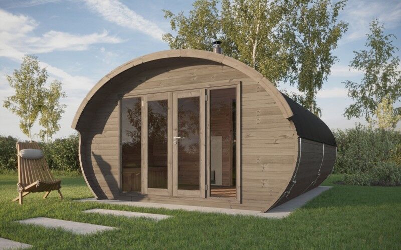 Fjordholz Ovales Saunafass Modell Frodo 3-Raum
