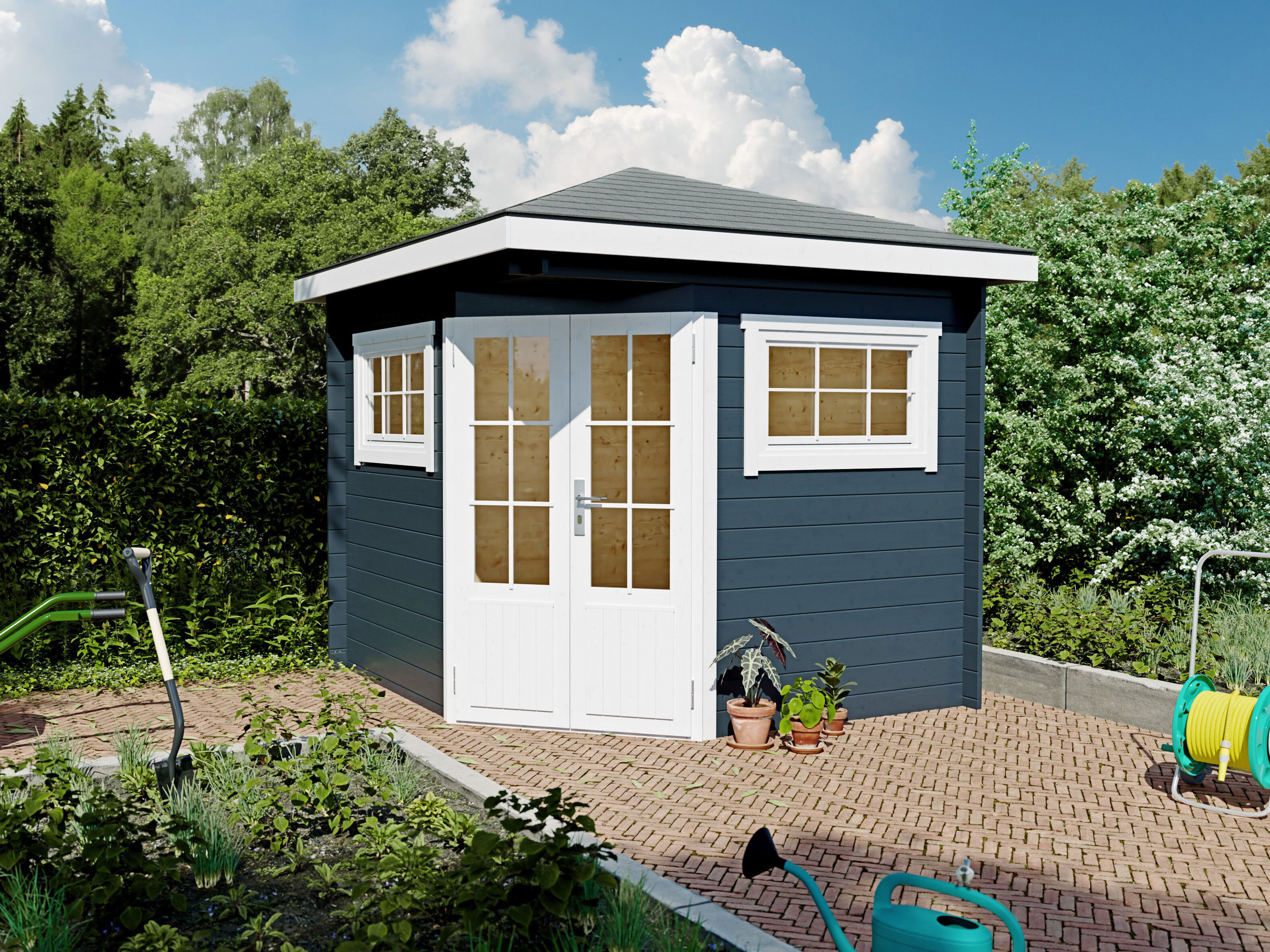 Fjordholz 5-Eck Gartenhaus Modell Evelyn 1B
