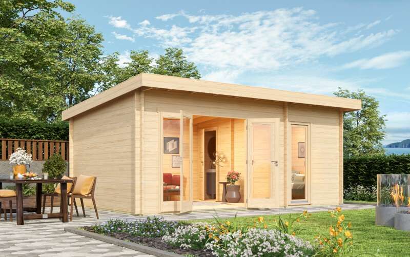 Winterfeste, isolierte Gartenhäuser aus Holz mit gedämmtem Fußboden