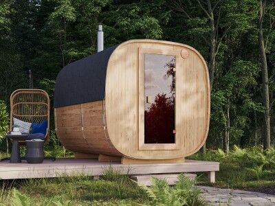 Fjordholz Fass-Sauna Modell Quadro 300 cm
