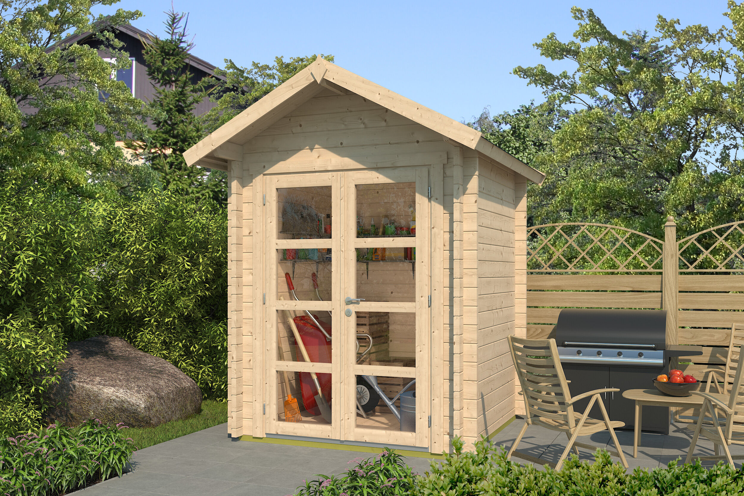 Fjordholz Holzgartenhaus Modell Lexi 44 A Premium | 2x2m