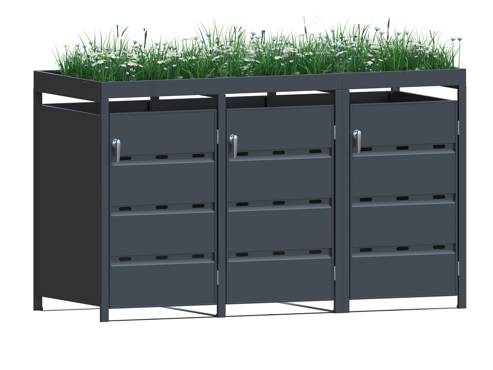 StarLine 3er Mülltonnenbox Stabilo mit Pflanzdach Rabatt: 26 %