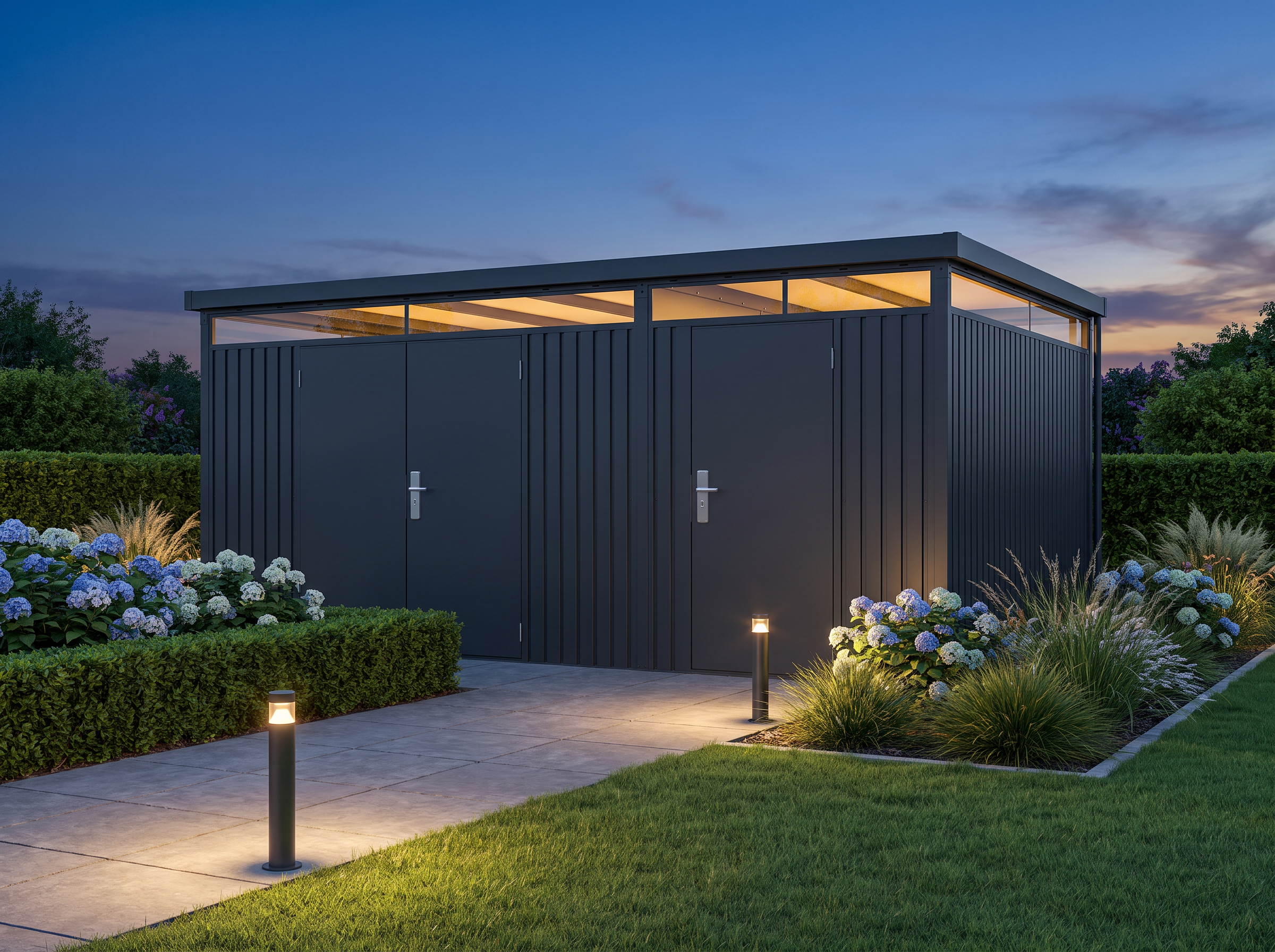 23% Rabatt ✓ StarLine Metall Gerätehaus Solidum 2-Raum 13,65 m² | zweiraum | modern