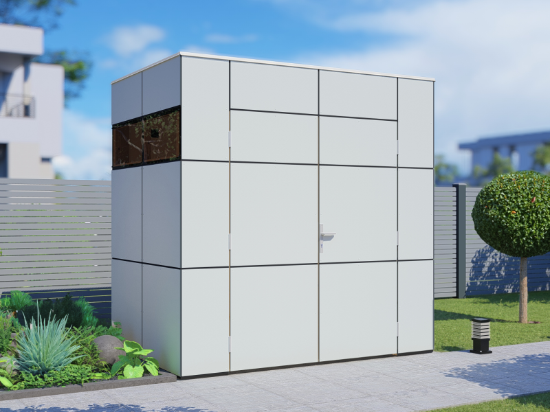 HPL Design Gartenhaus Mini hellgrau