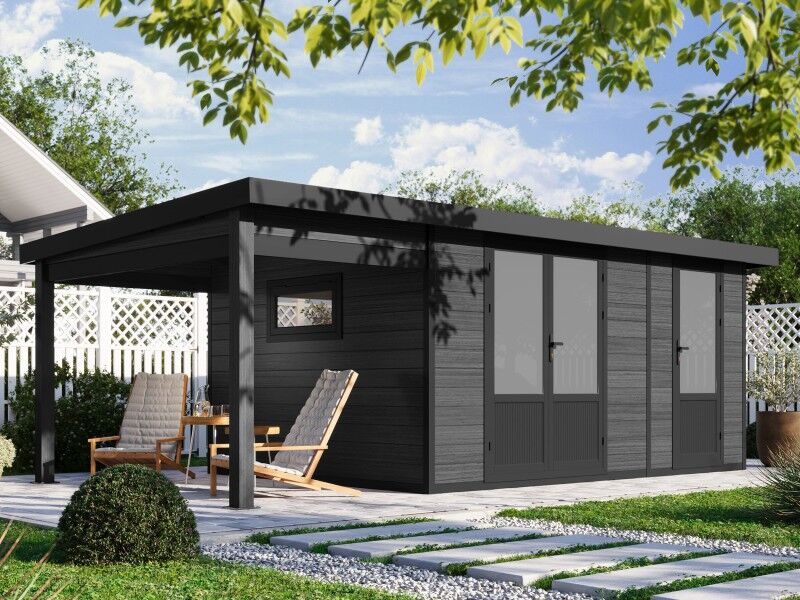 WPC Gartenhaus Modell Style DeLuxe 2-Raum mit Seitendach