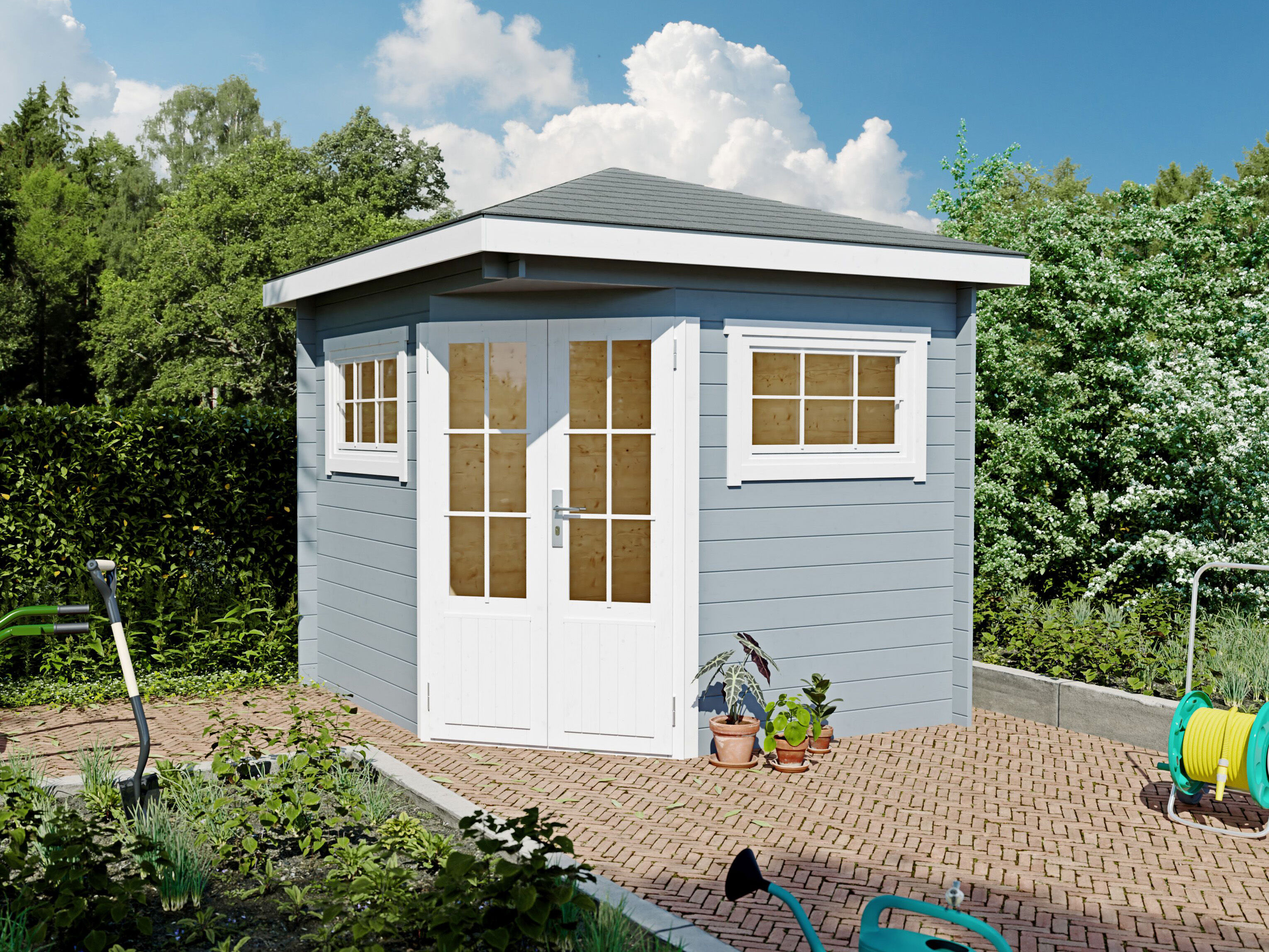 Fjordholz 5-Eck Gartenhaus Modell Evelyn 1B