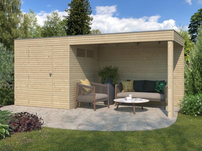 Gartenhaus Modell QB-Line 4,41 m² + Anbau