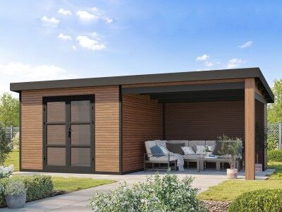 WPC Gartenhaus mit Lounge Modell FineLine 16,90 m²