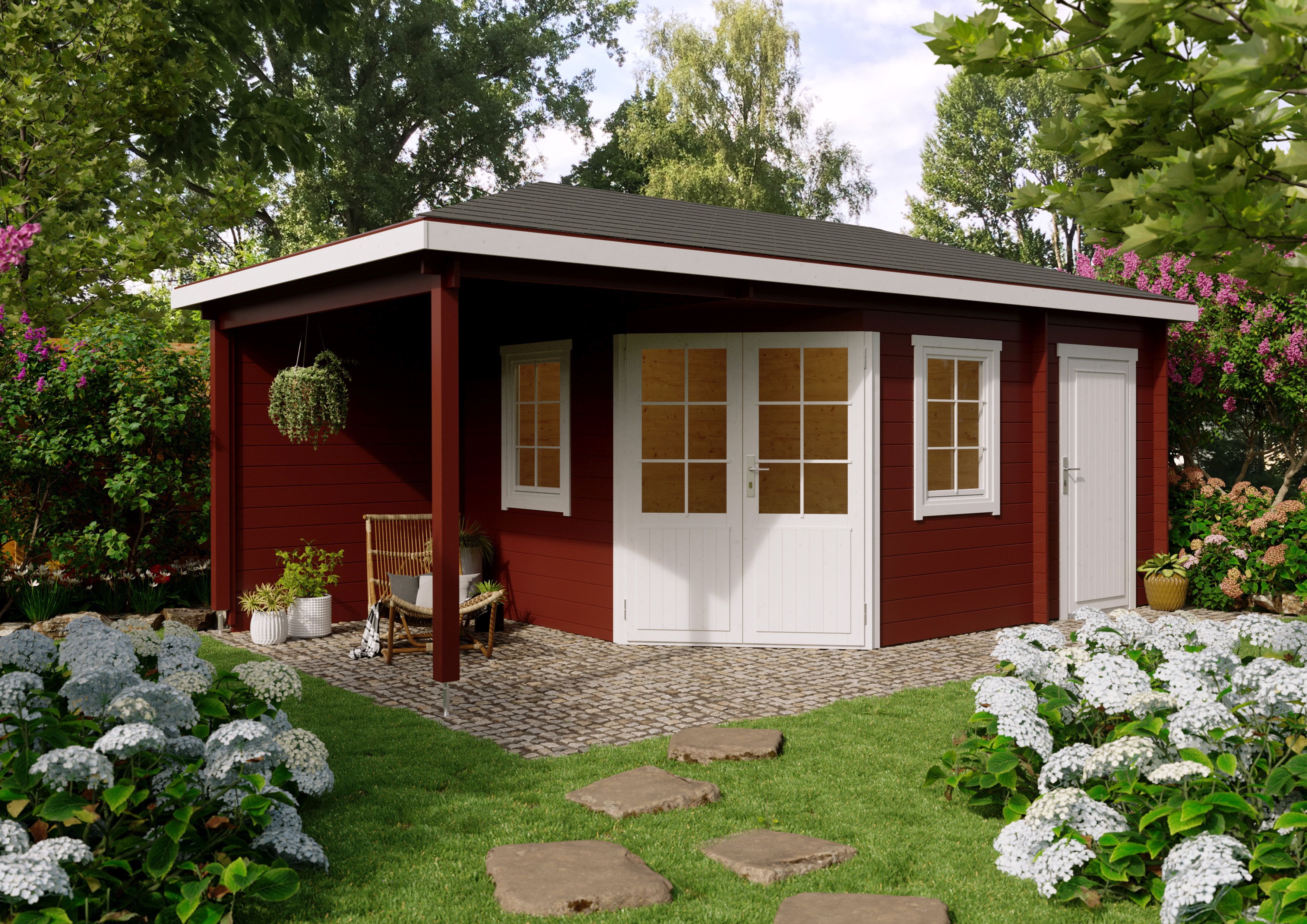 Fjordholz 5-Eck Gartenhaus Modell Evelyn 1B