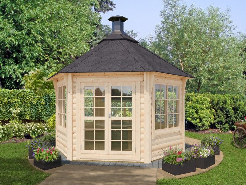 Fjordholz 6-Eck Grillpavillon Modell Hannes 9,0 m²