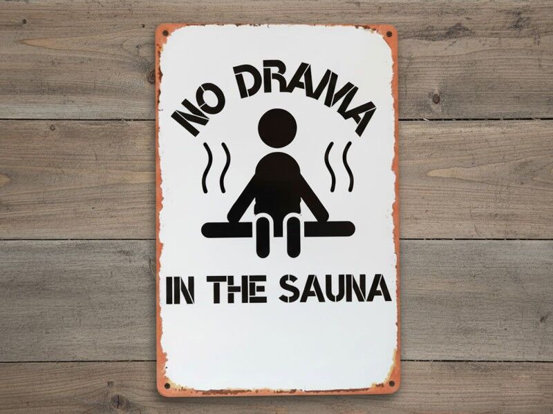 Sauna Dekoschild aus Metall Design 1