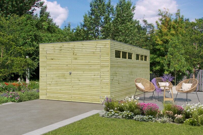 Fjordholz Holzgarage Modell QB-Line 15,30 m²