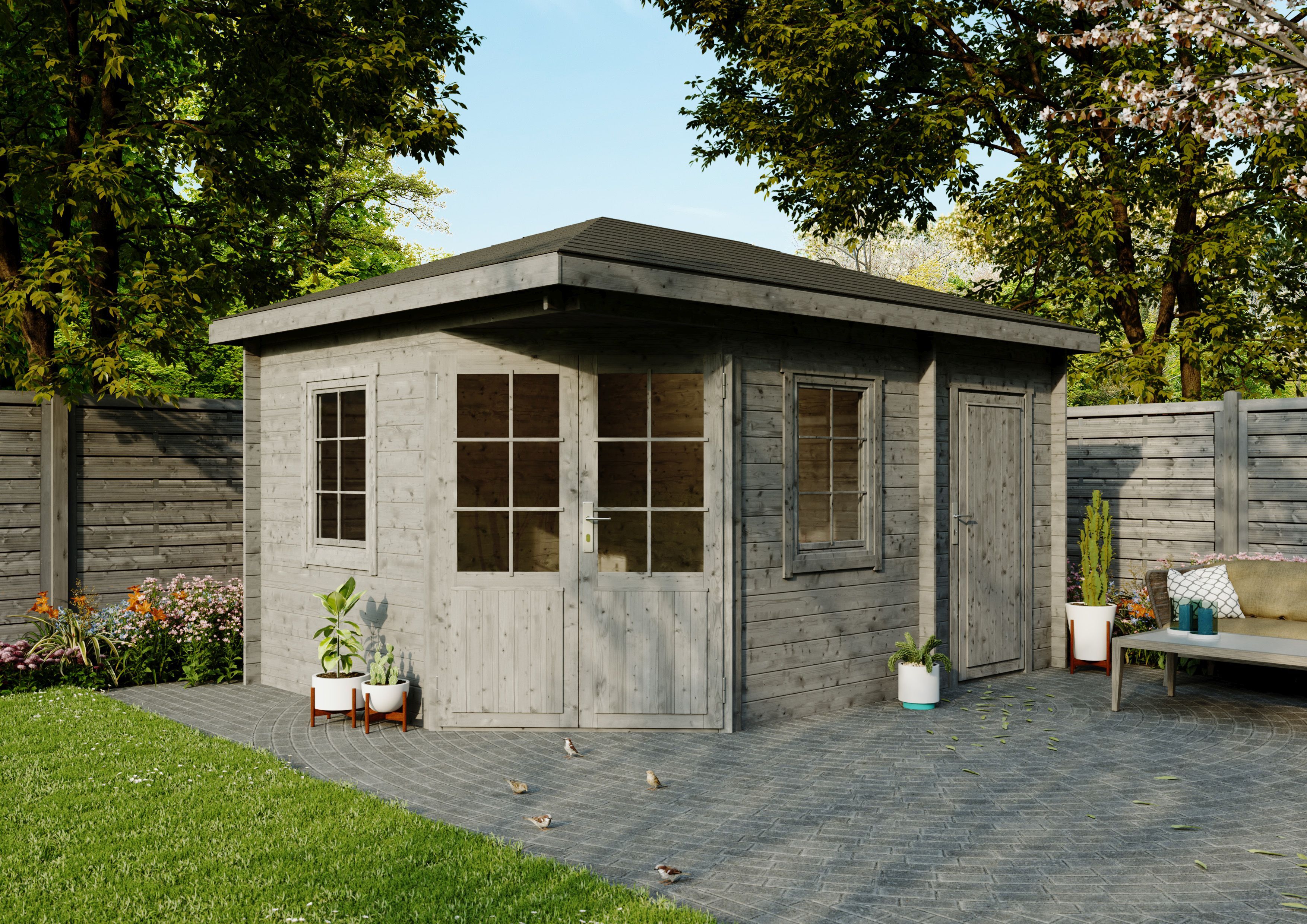Fjordholz 5-Eck Gartenhaus Modell Evelyn 1B