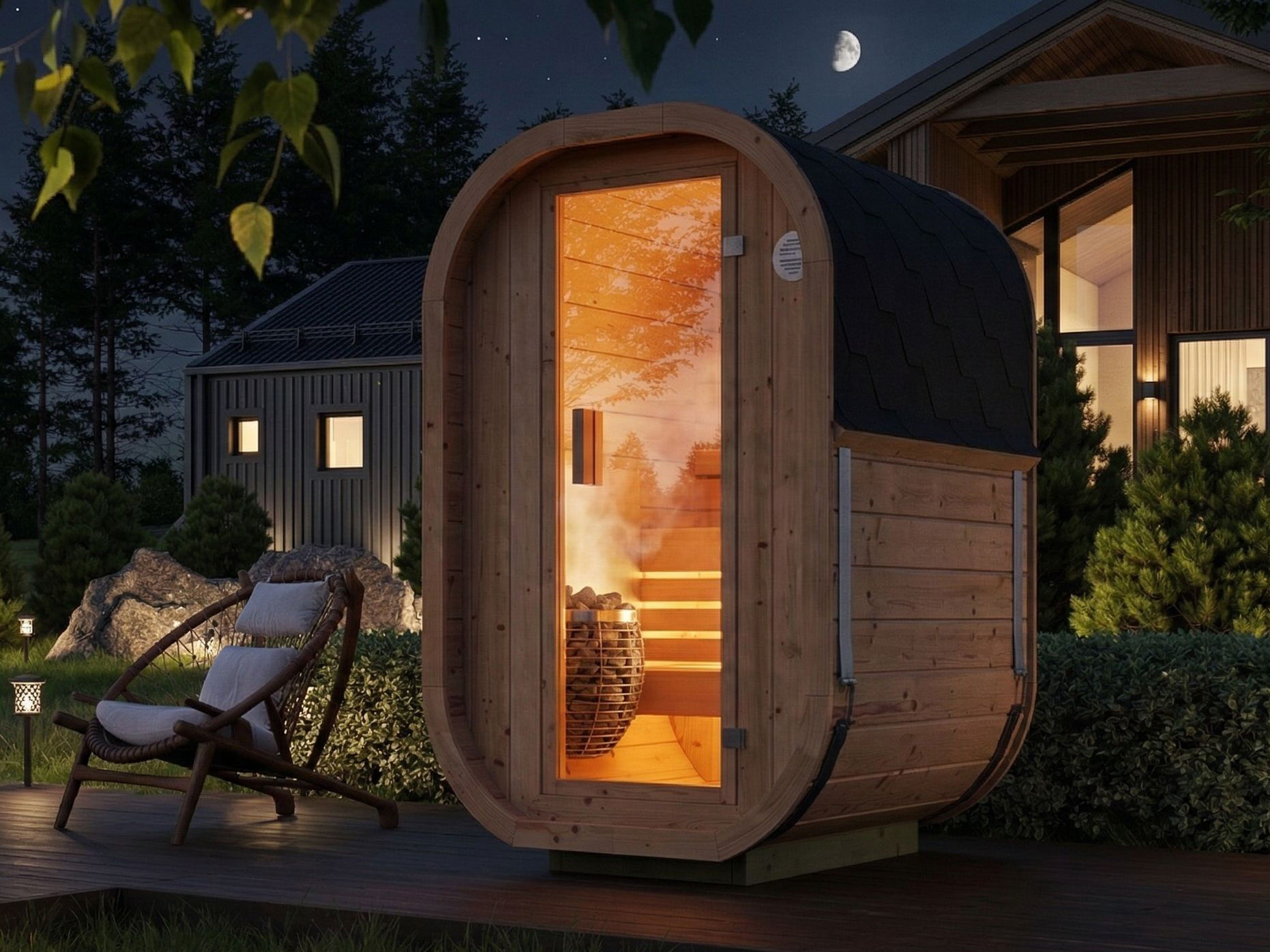 39% reduziert: Fjordholz Mini Fass-Sauna Modell Cubus-1