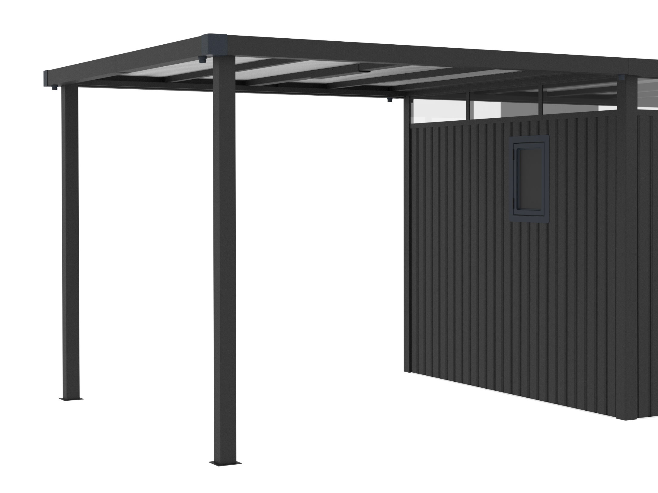 Seitendach für Gerätehaus Style 7,56 m² Anthrazit | Rabatt: 15 %