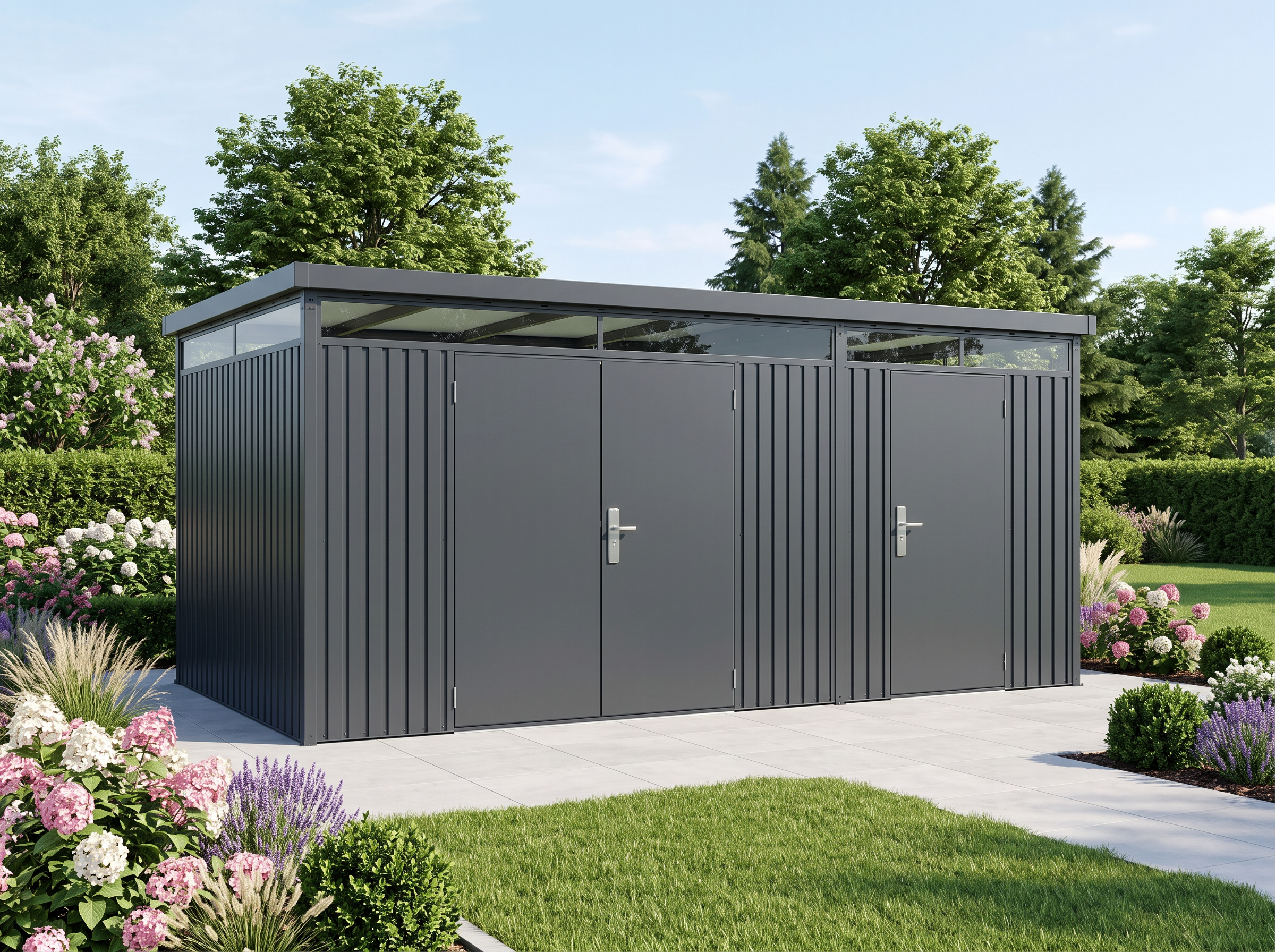 23% Rabatt ✓ StarLine Metall Gerätehaus Solidum 2-Raum 13,65 m² | zweiraum | modern